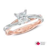 0.58 CT. Certified Canadian Princess-Cut Diamond Solitaire Ring in 14K Two-Tone Gold (I/I1)|Peoples Jewellers