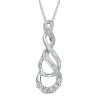 Diamond Accent Cascading Infinity Pendant in Sterling Silver|Peoples Jewellers