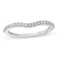 Vera Wang Love Collection 0.15 CT. T.W. Diamond Contour Wedding Band in 14K White Gold|Peoples Jewellers