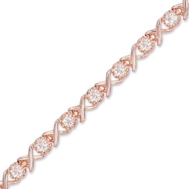 Morganite "XO" Bracelet in Sterling Silver with 18K Rose Gold Plate - 7.25"|Peoples Jewellers