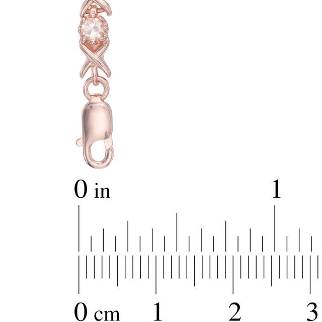 Morganite "XO" Bracelet in Sterling Silver with 18K Rose Gold Plate - 7.25"