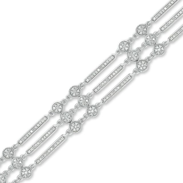 0.75 CT. T.W. Diamond Triple Row Art Deco-Inspired Bracelet in 10K White Gold|Peoples Jewellers