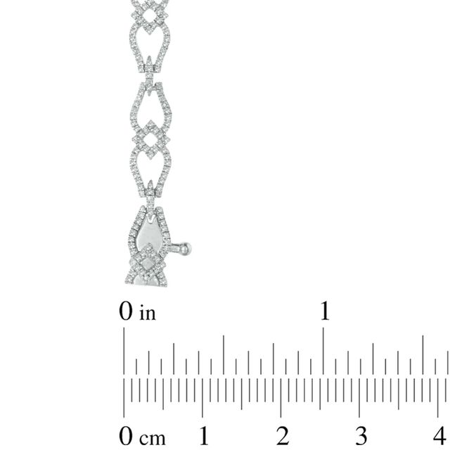 0.75 CT. T.W. Diamond Alternating Square Bracelet in 10K White Gold|Peoples Jewellers