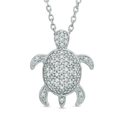 0.15 CT. T.W. Diamond Turtle Pendant in Sterling Silver|Peoples Jewellers