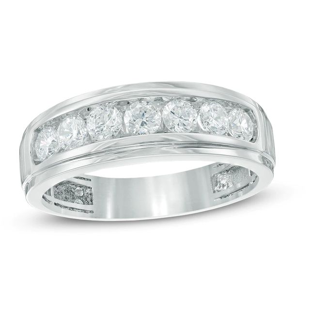 Men's 1.00 CT. T.W. Diamond Comfort Fit Anniversary Band in 10K Gold|Peoples Jewellers