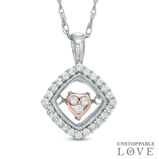Peoples Jewellers Unstoppable Love™ Diamond Accent Solitaire Teardrop  Pendant in Sterling Silver and 10K Rose Gold|Peoples Jewellers | Hillcrest  Mall