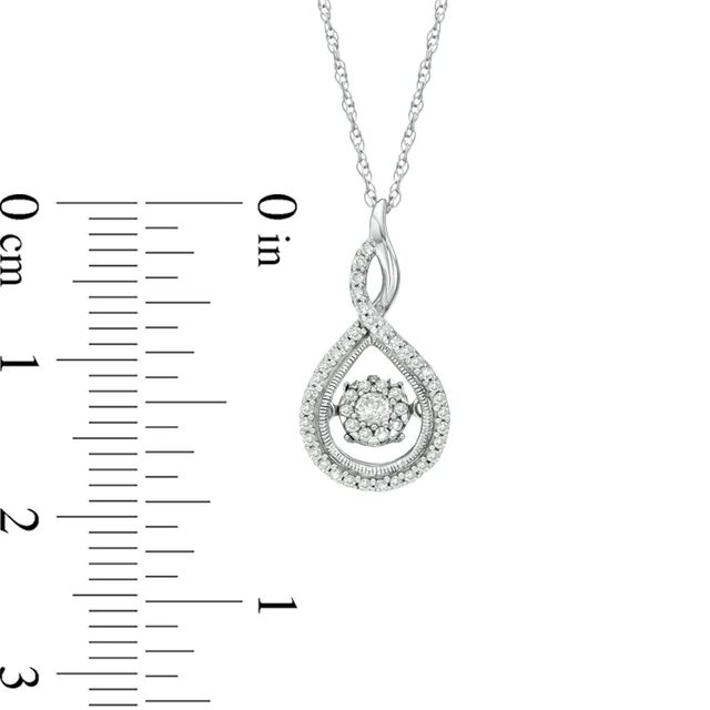 Unstoppable Love™ 0.20 CT. T.W. Diamond Twist Teardrop Pendant in 10K White Gold