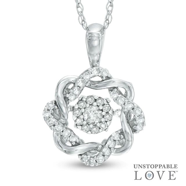 Unstoppable Love™ 0.19 CT. T.W. Diamond Wreath Pendant in 10K White Gold|Peoples Jewellers