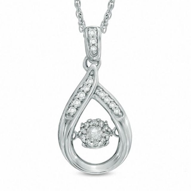 Unstoppable Love™ 0.16 CT. T.W. Diamond Teardrop Pendant in Sterling Silver|Peoples Jewellers