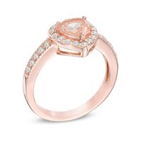 Pink Quartz Doublet and Lab-Created White Sapphire Three Piece Set in Sterling Silver with 18K Rose Gold Plate|Peoples Jewellers