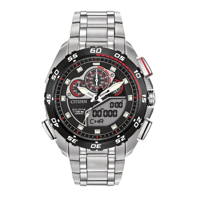 Men's Citizen Eco-Drive® Promaster SST Chronograph Watch with Black Dial (Model: JW0111-55E)|Peoples Jewellers