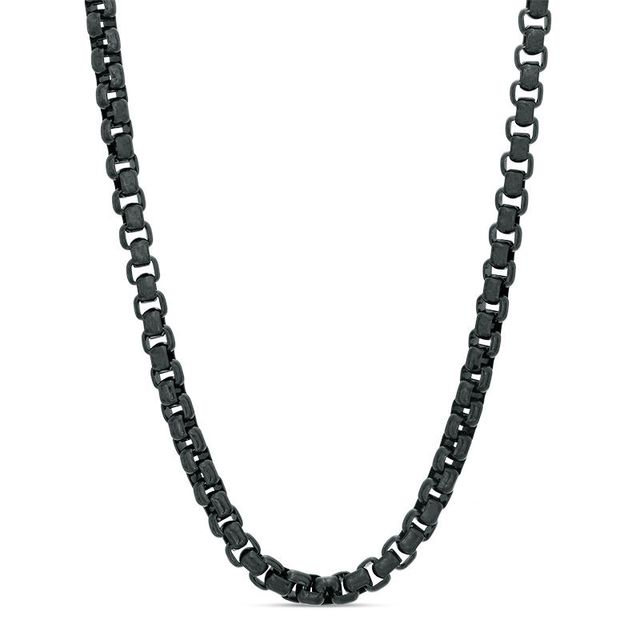 Men's 3.75mm Rolo Chain Necklace in Black IP Stainless Steel - 30"|Peoples Jewellers