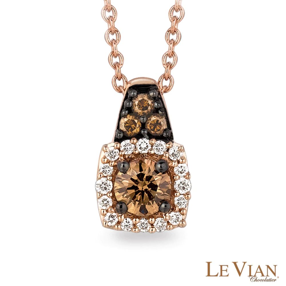 Le Vian Chocolate Diamonds® CT. T.W. Diamond Frame Pendant in 14K Strawberry Gold™|Peoples Jewellers