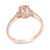 Oval Morganite and Diamond Accent Ring in 10K Rose Gold|Peoples Jewellers
