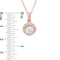 Lab-Created White Sapphire Vintage-Style Pendant and Stud Earrings Set in Sterling Silver with 18K Rose Gold Plate|Peoples Jewellers
