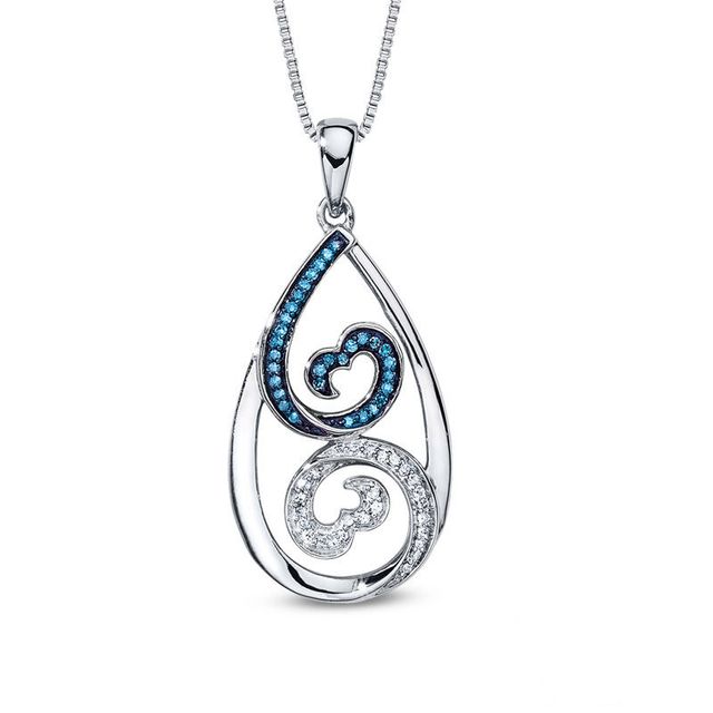 Open Hearts Waves by Jane Seymour™ 0.15 CT. T.W. Diamond Teardrop Pendant in Sterling Silver|Peoples Jewellers