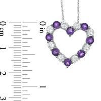 Amethyst and Lab-Created White Sapphire Heart Pendant in 10K White Gold|Peoples Jewellers