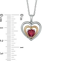 6.0mm Heart-Shaped Lab-Created Ruby Heart Pendant in Sterling Silver and 14K Gold Plate|Peoples Jewellers