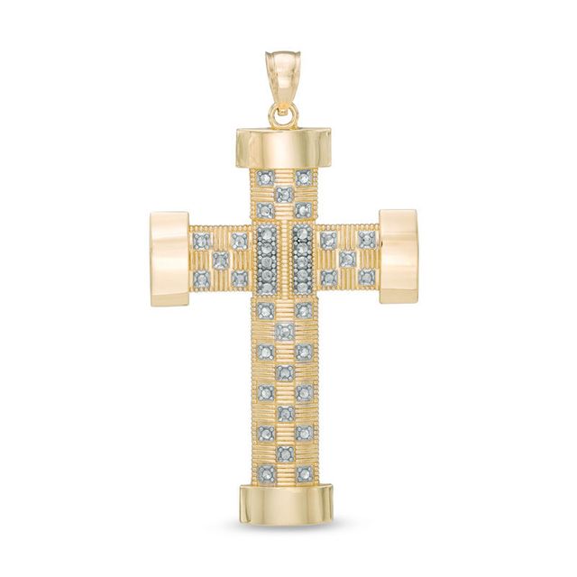 Men's Large Cross Necklace Charm in 10K Gold|Peoples Jewellers