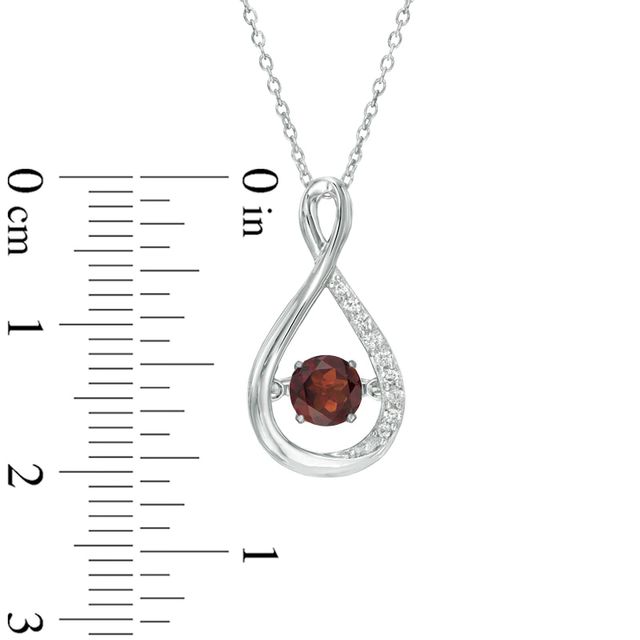 Unstoppable Love™ 5.0mm Garnet and Lab-Created White Sapphire Infinity Pendant in Sterling Silver|Peoples Jewellers