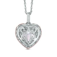 Rose de France Amethyst and Lab-Created White Sapphire Heart Pendant in Sterling Silver with 14K Rose Gold Plate|Peoples Jewellers