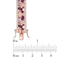 Multi-Gemstone and Lab-Created White Sapphire Bracelet in Sterling Silver with 18K Rose Gold Plate - 7.25"|Peoples Jewellers