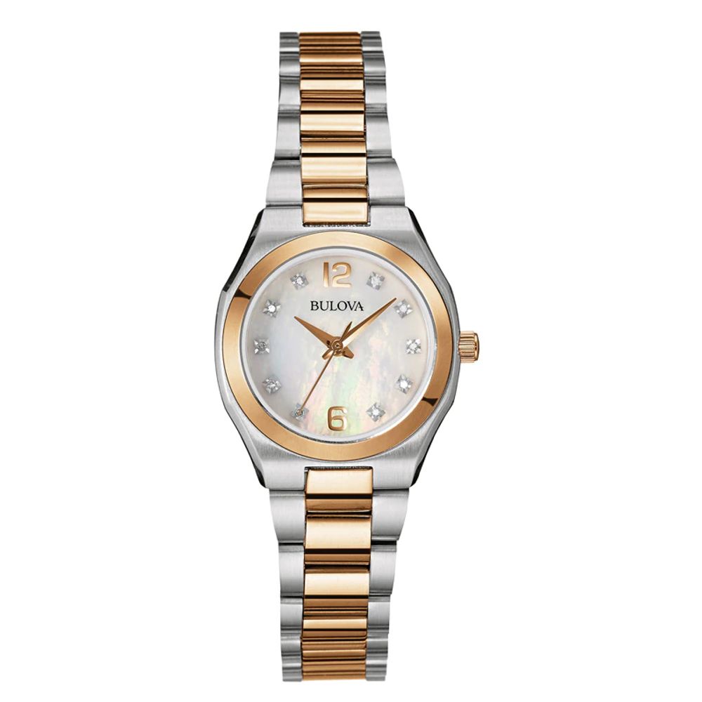 Ladies' Bulova Diamond Accent Two-Tone Watch with Mother-of-Pearl Dial (Model: 98R204)|Peoples Jewellers