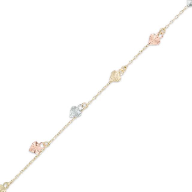 Dangling Heart Bracelet in 10K Yellow Gold – Ann-Louise Jewellers