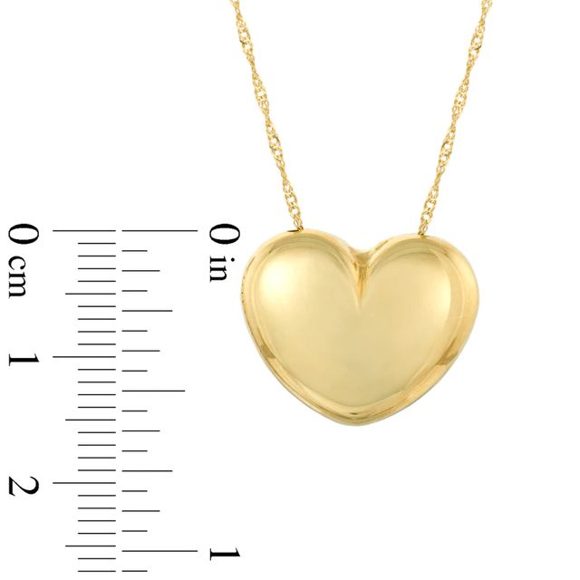 Heart Puff Pendant in 10K Gold - 17"|Peoples Jewellers