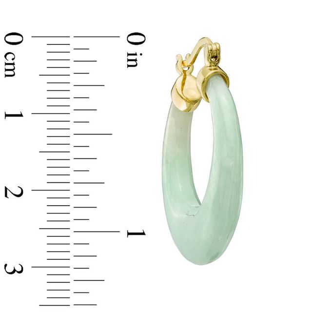 28.0mm Jade Hoop Earrings in 10K Gold|Peoples Jewellers