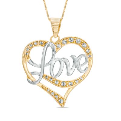 Love Heart Pendant in 14K Two-Tone Gold|Peoples Jewellers