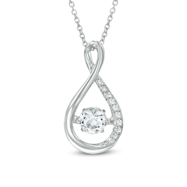 Unstoppable Love™ 4.5mm Lab-Created White Sapphire Infinity Pendant in Sterling Silver|Peoples Jewellers