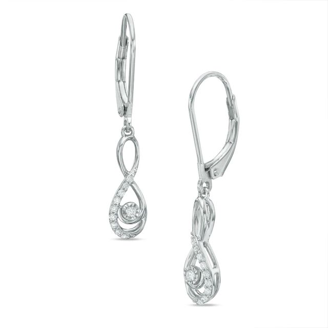 0.11 CT. T.W. Diamond Infinity Drop Earrings in 10K White Gold|Peoples Jewellers