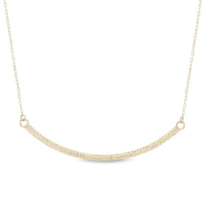 Diamond-Cut Curved Bar Necklace in 10K Gold|Peoples Jewellers