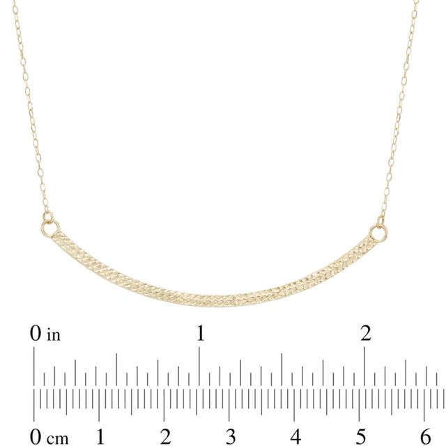 Diamond-Cut Curved Bar Necklace in 10K Gold