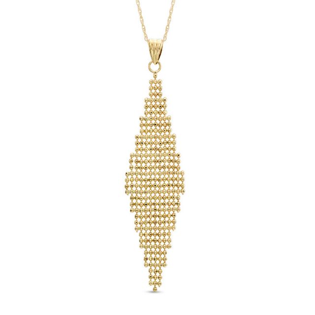 Kite-Shaped Bead Drop Pendant in 10K Gold