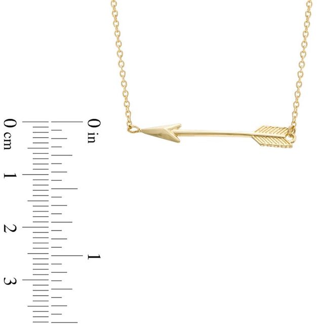 Sideways Arrow Necklace in 10K Gold|Peoples Jewellers
