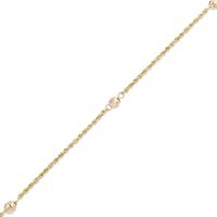 Diamond-Cut Ball Station Anklet in 10K Gold - 10"|Peoples Jewellers