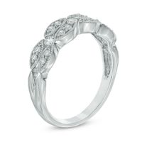 0.30 CT. T.W. Diamond Vintage-Style Double Row Band in 10K White Gold|Peoples Jewellers