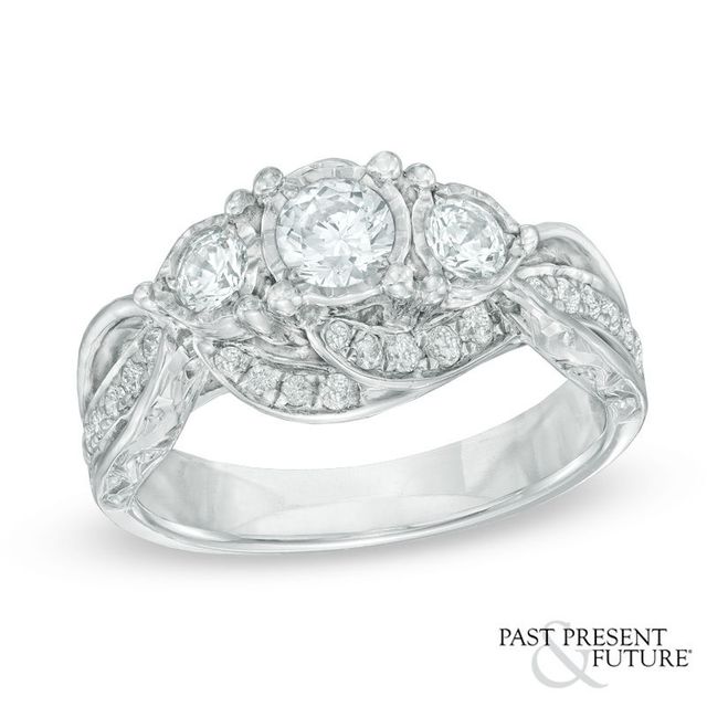 1.00 CT. T.W. Diamond Past Present Future® Ring in 10K White Gold|Peoples Jewellers