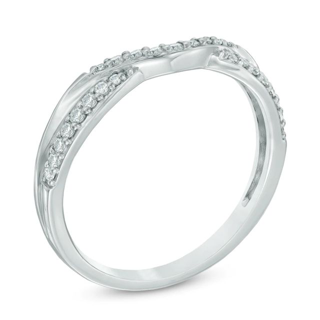 0.20 CT. T.W. Diamond Contour Wedding Band in 14K White Gold|Peoples Jewellers