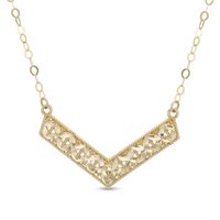 Diamond-Cut Chevron Necklace in 10K Gold|Peoples Jewellers