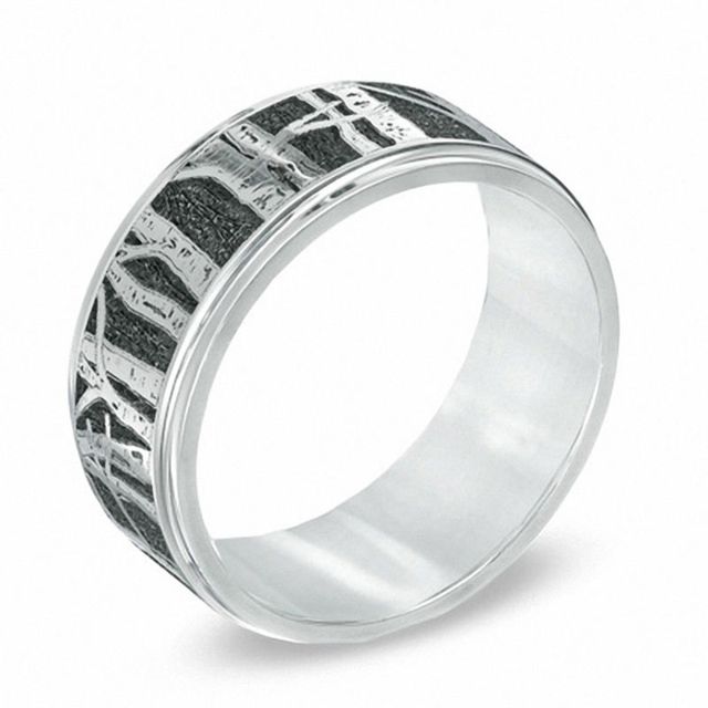 Men's 9.0mm Comfort Fit Aspen Tree Cobalt Wedding Band - Size 10|Peoples Jewellers