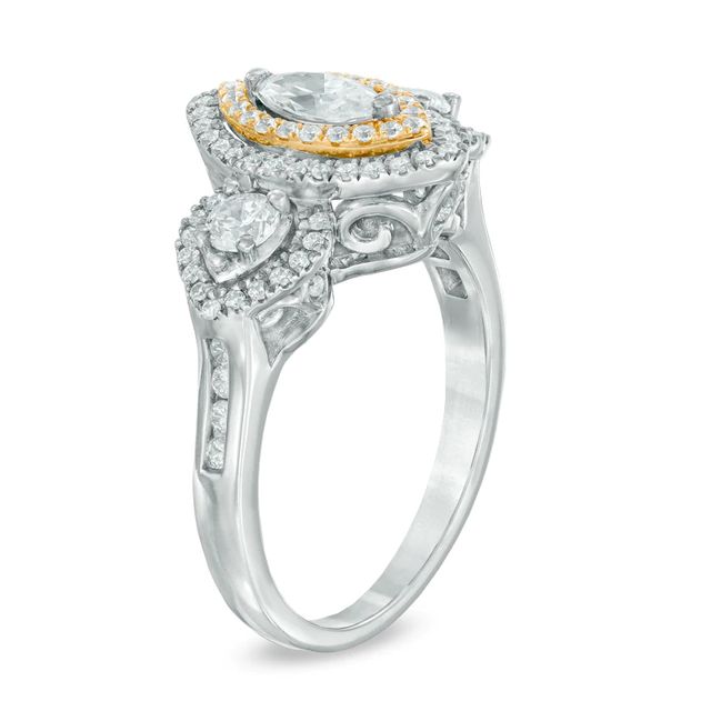 0.95 CT. T.W. Marquise Diamond Past Present Future® Ring in 14K Two-Tone Gold|Peoples Jewellers