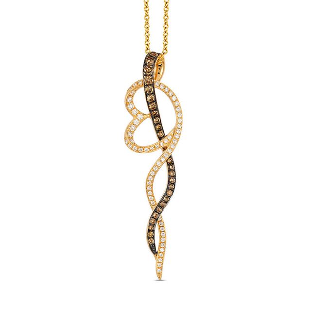Le Vian Chocolate Diamonds® 0.51 CT. T.W. Diamond Abstract Loop Pendant in 14K Honey Gold™|Peoples Jewellers
