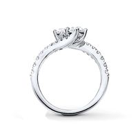 Ever Us™ 0.50 CT. T.W. Two-Stone Diamond Bypass Ring in 14K White Gold|Peoples Jewellers