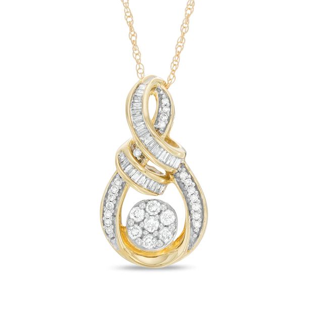 0.25 CT. T. W. Diamond Composite Infinity Pendant in 10K Gold|Peoples Jewellers