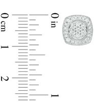 0.50 CT. T.W. Composite Diamond Cushion Frame Vintage-Style Stud Earrings in 10K White Gold|Peoples Jewellers