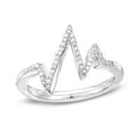 0.15 CT. T. W. Diamond Heartbeat Ring in Sterling Silver|Peoples Jewellers