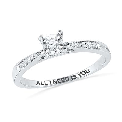 0.09 CT. T.W. Diamond Promise Ring in 10K White Gold (17 Characters)|Peoples Jewellers